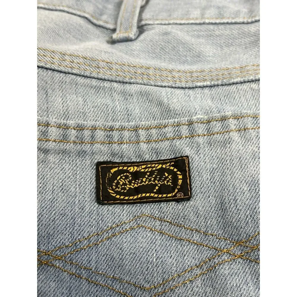 True Vintage Buddys‎ Jean Men 32x30 Blue Denim Light Wash Faded Tripe Stitch